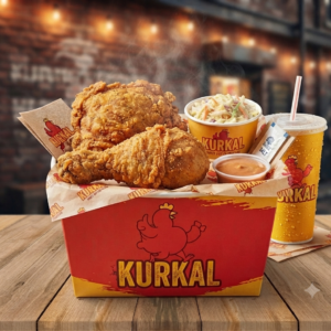 Kurkal 2-Pc Fried Chicken Meal with crispy fries and a refreshing soft drink