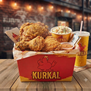 Enjoying a delicious Kurkal 3-Pc Fried Chicken Meal at the table